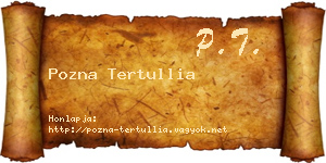 Pozna Tertullia névjegykártya